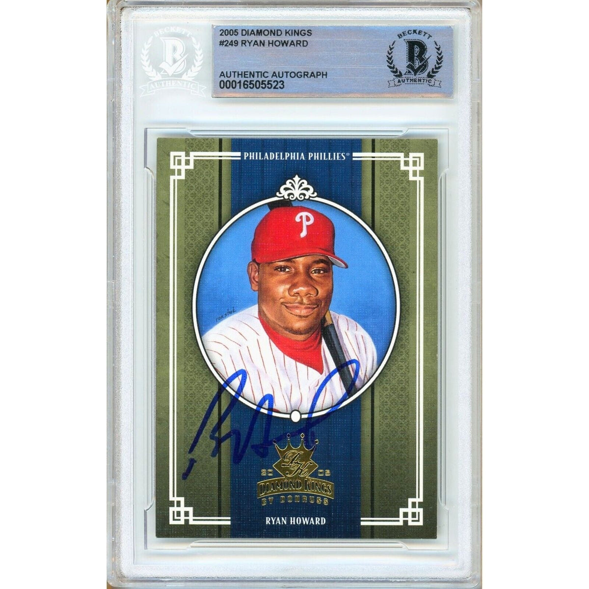 Ryan Howard Philadelphia Phillies Signed Autographed Trading Card Beckett BAS