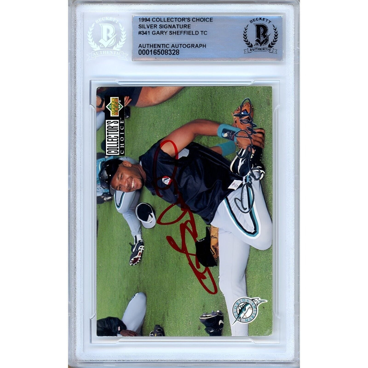 Gary Sheffield Collectors Choice Signed Trading Card Beckett BAS