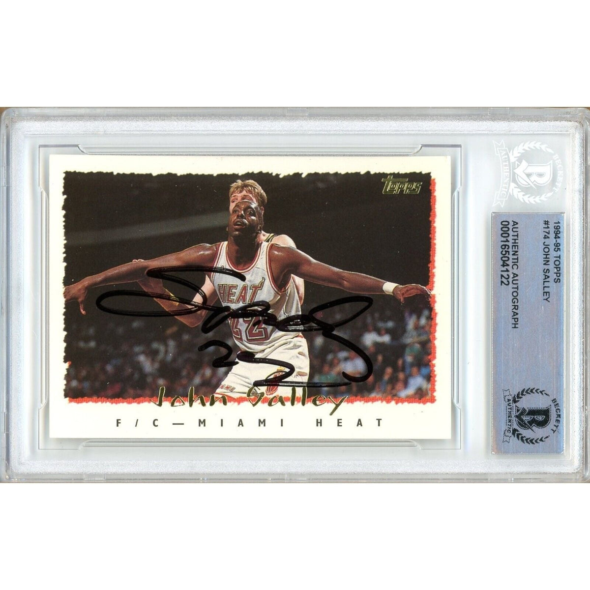 John Salley Miami Heat Autographed Trading Card Beckett BAS