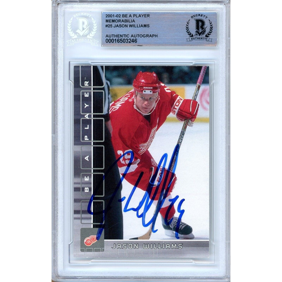 Jason Williams Detroit Red Wings Autographed Trading Card Beckett BAS