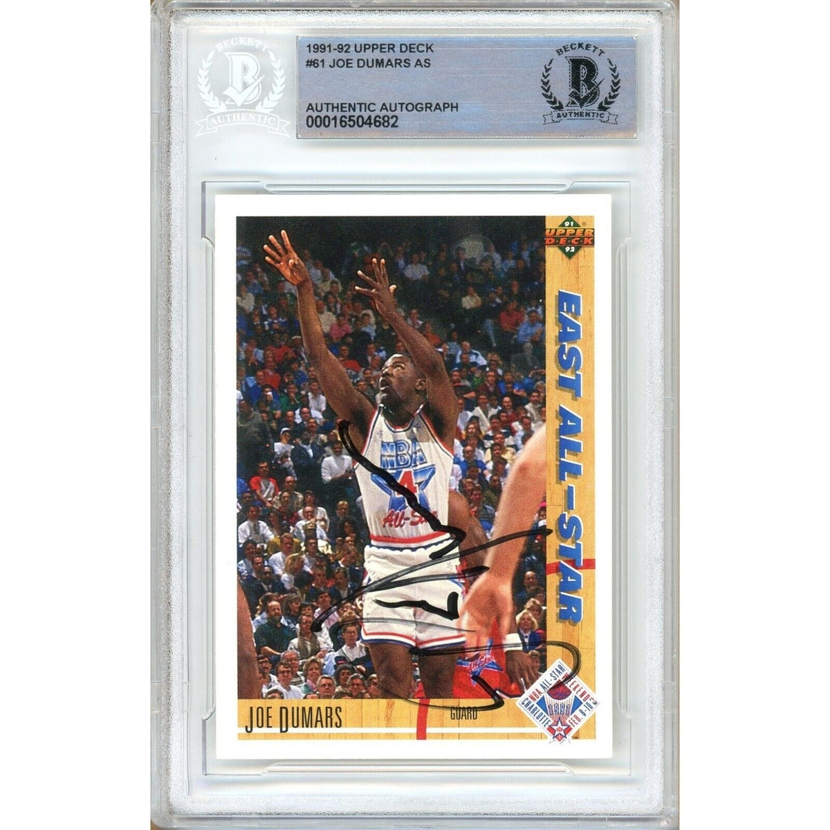 Joe Dumars Upper Deck Autographed Trading Card Beckett BAS