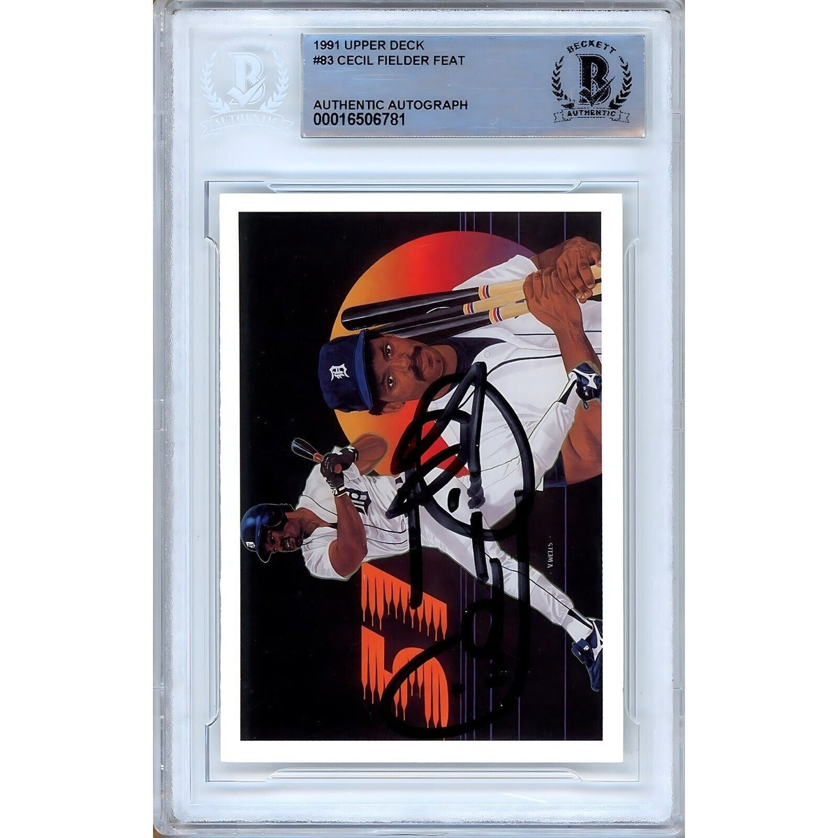 Cecil Fielder Upper Deck Signed Trading Card Beckett BAS