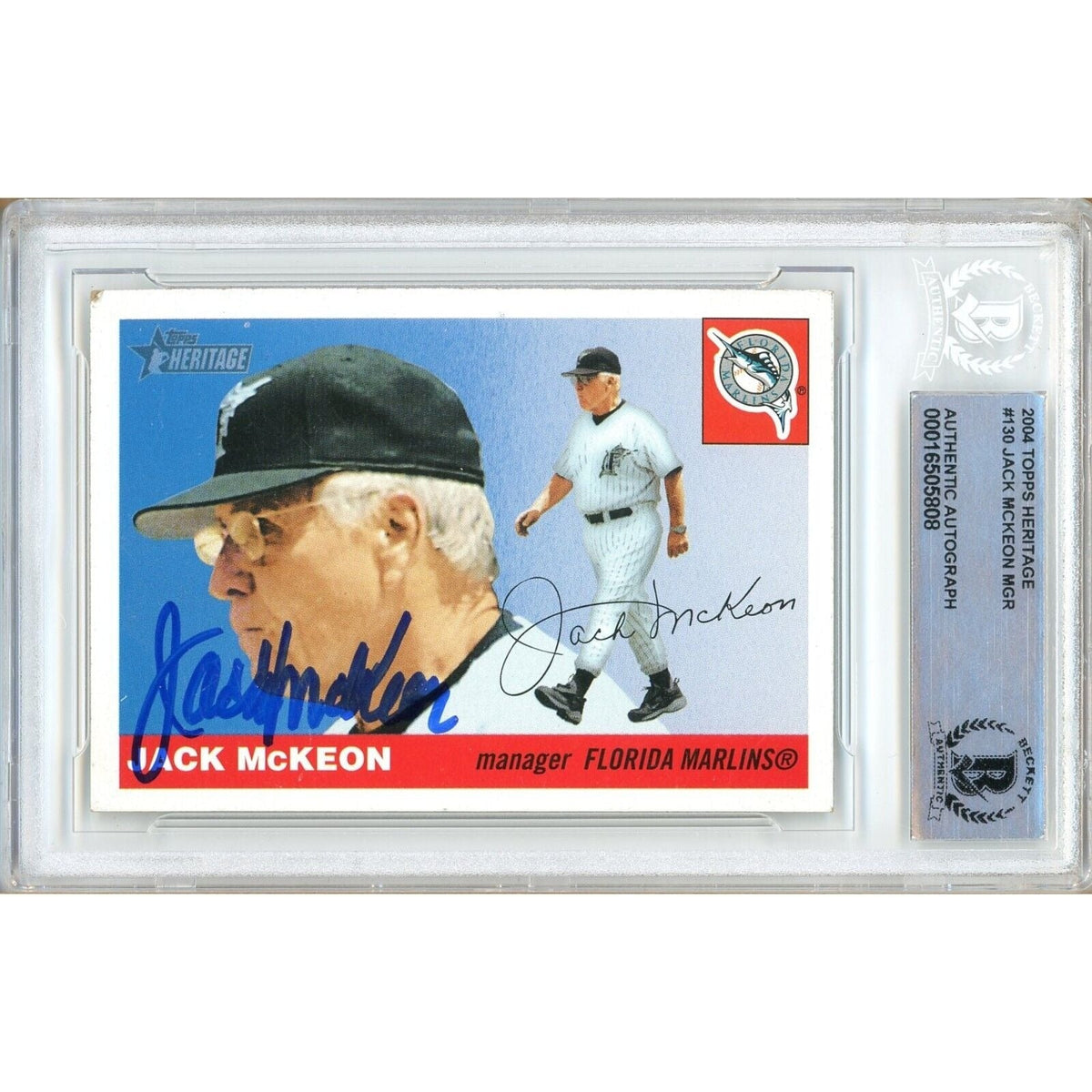 Jack Mckeon Topps Heritage Autographed Trading Card Beckett BAS