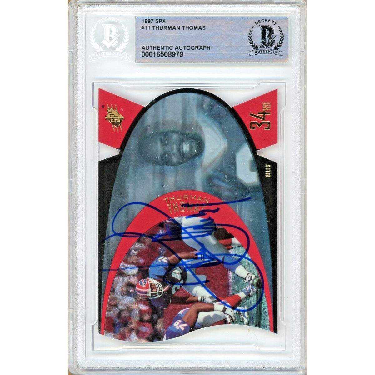 Thurman Thomas Buffalo Bills Signed Trading Card Beckett BAS