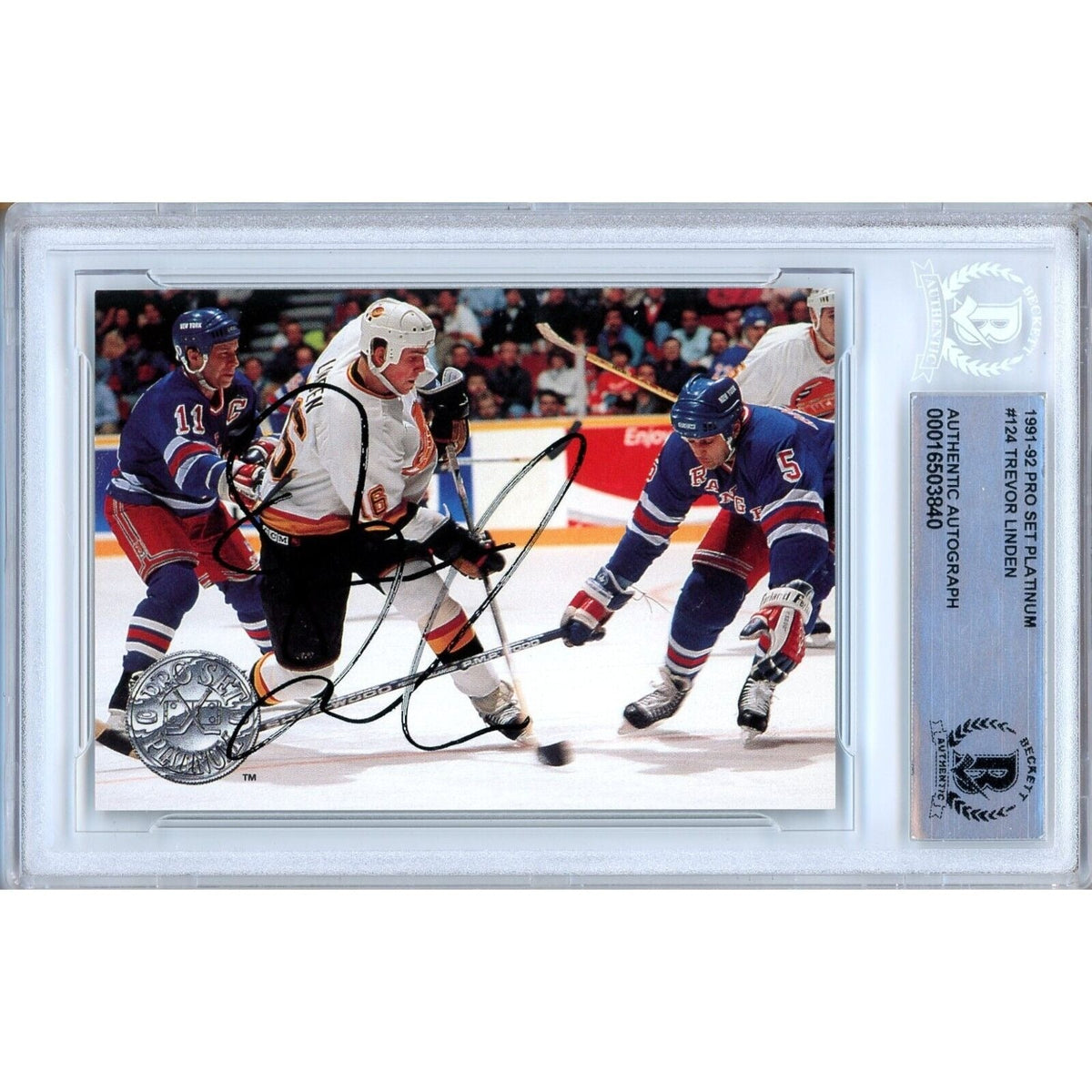 Trevor Linden Vancouver Canucks Signed Autographed Trading Card Beckett BAS