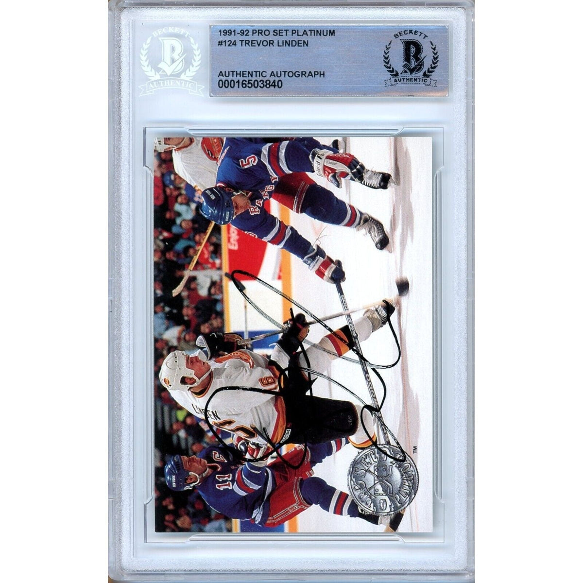 Trevor Linden Vancouver Canucks Signed Trading Card Beckett BAS