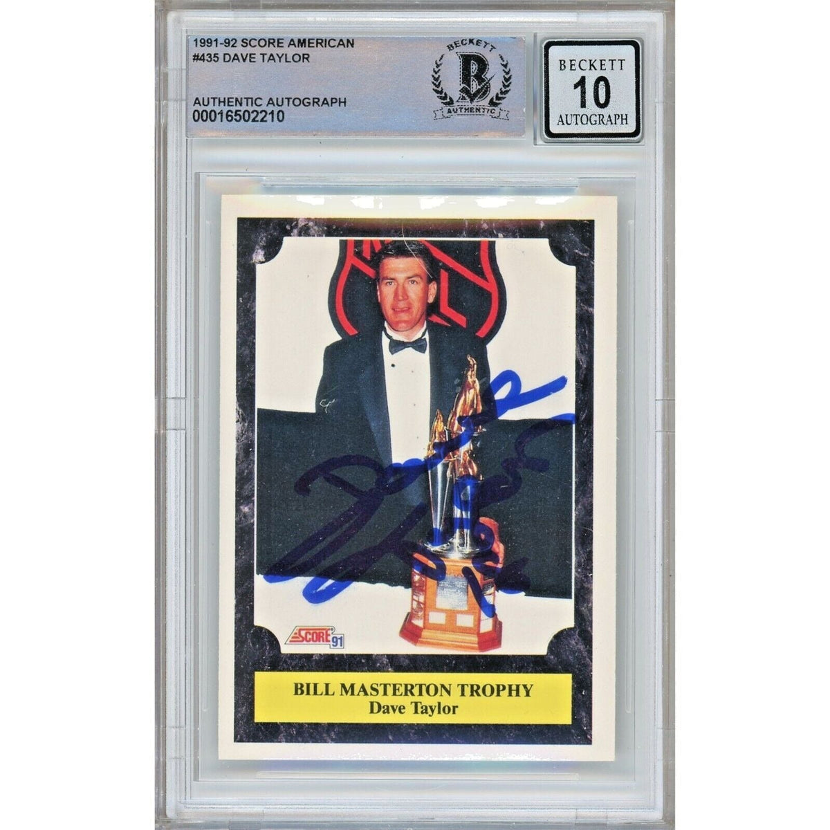 Dave Taylor Los Angeles Kings Autographed Trading Card Beckett BGS