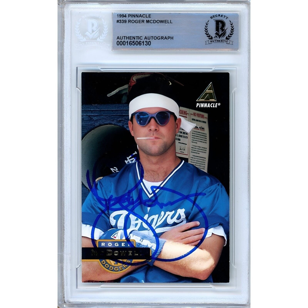Roger Los Angeles Dodgers Signed Autographed Trading Card Beckett BAS