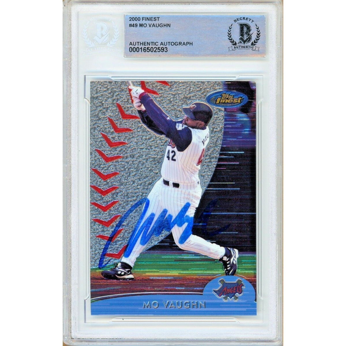 Mo Vaughn Anaheim Angels Signed Autographed Trading Card Beckett BAS