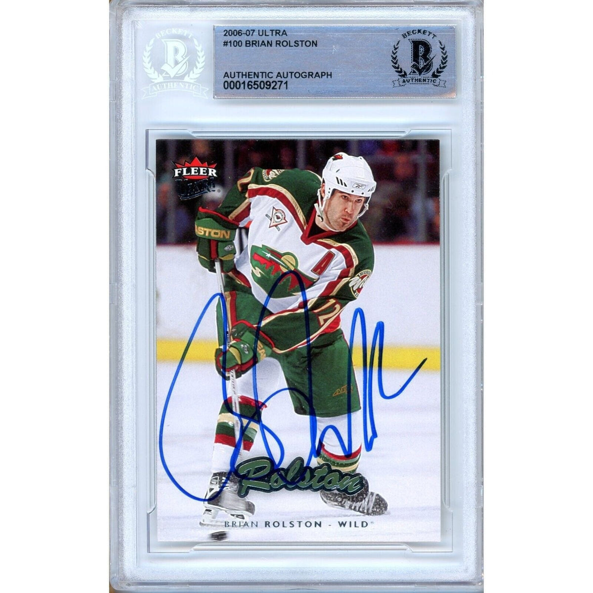 Brian Rolston Fleer Ultra Autographed Trading Card Beckett BAS
