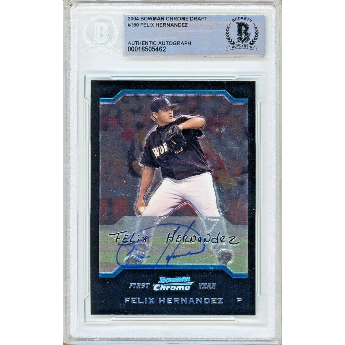 Felix Hernandez Seattle Mariners Autographed Trading Card Beckett BAS
