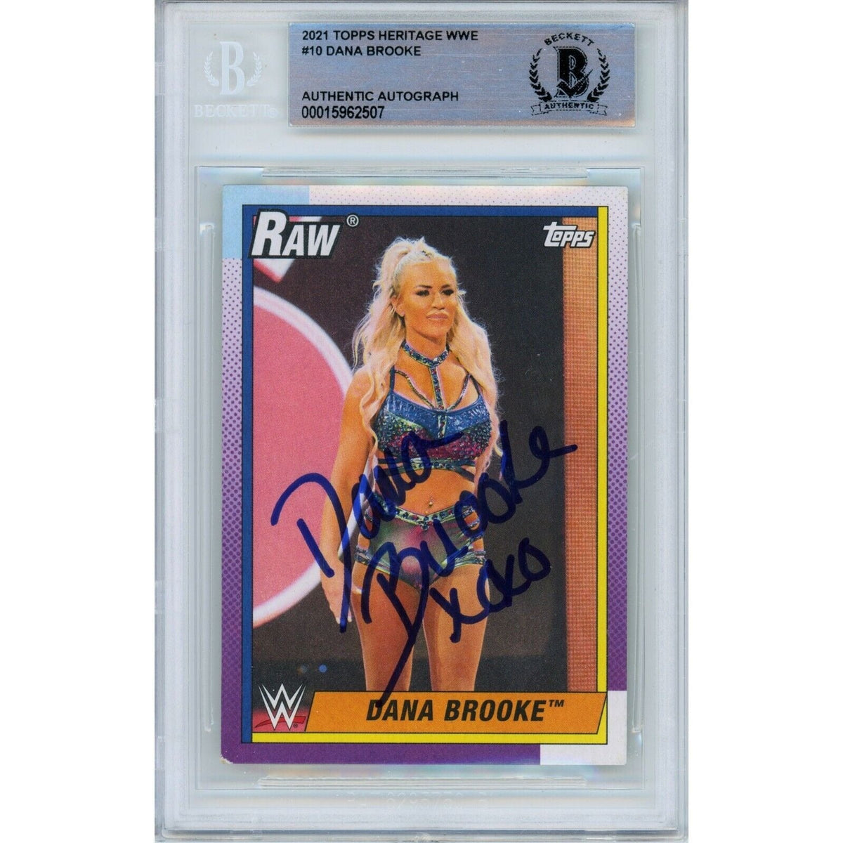 Dana Brooke Topps Heritage Autographed Trading Card Beckett BAS