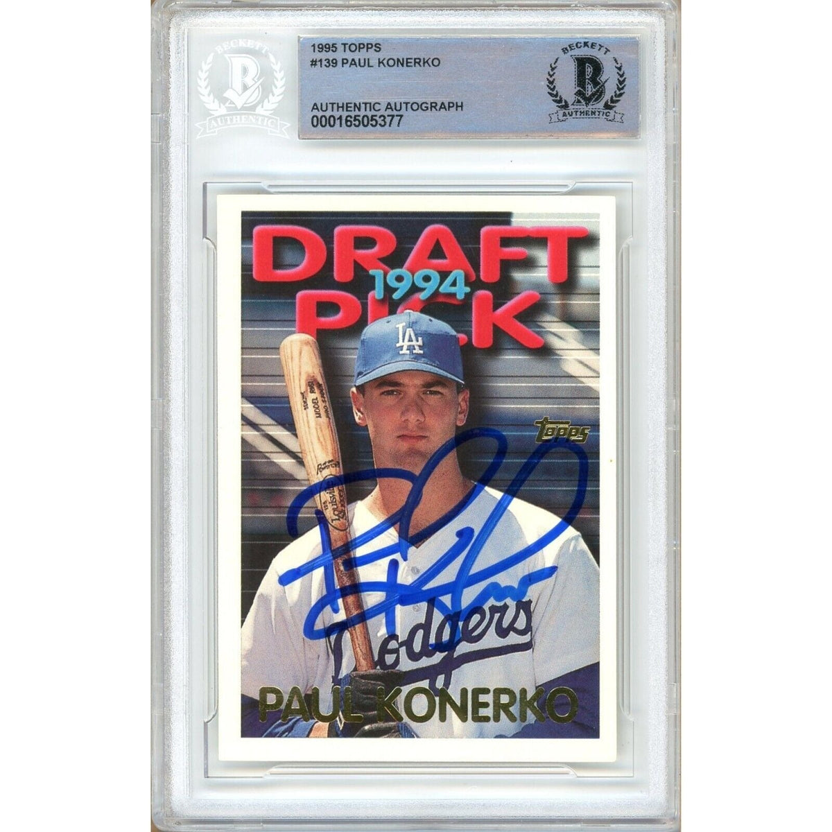 Paul Konerko Los Angeles Dodgers Autographed Trading Card Beckett BAS