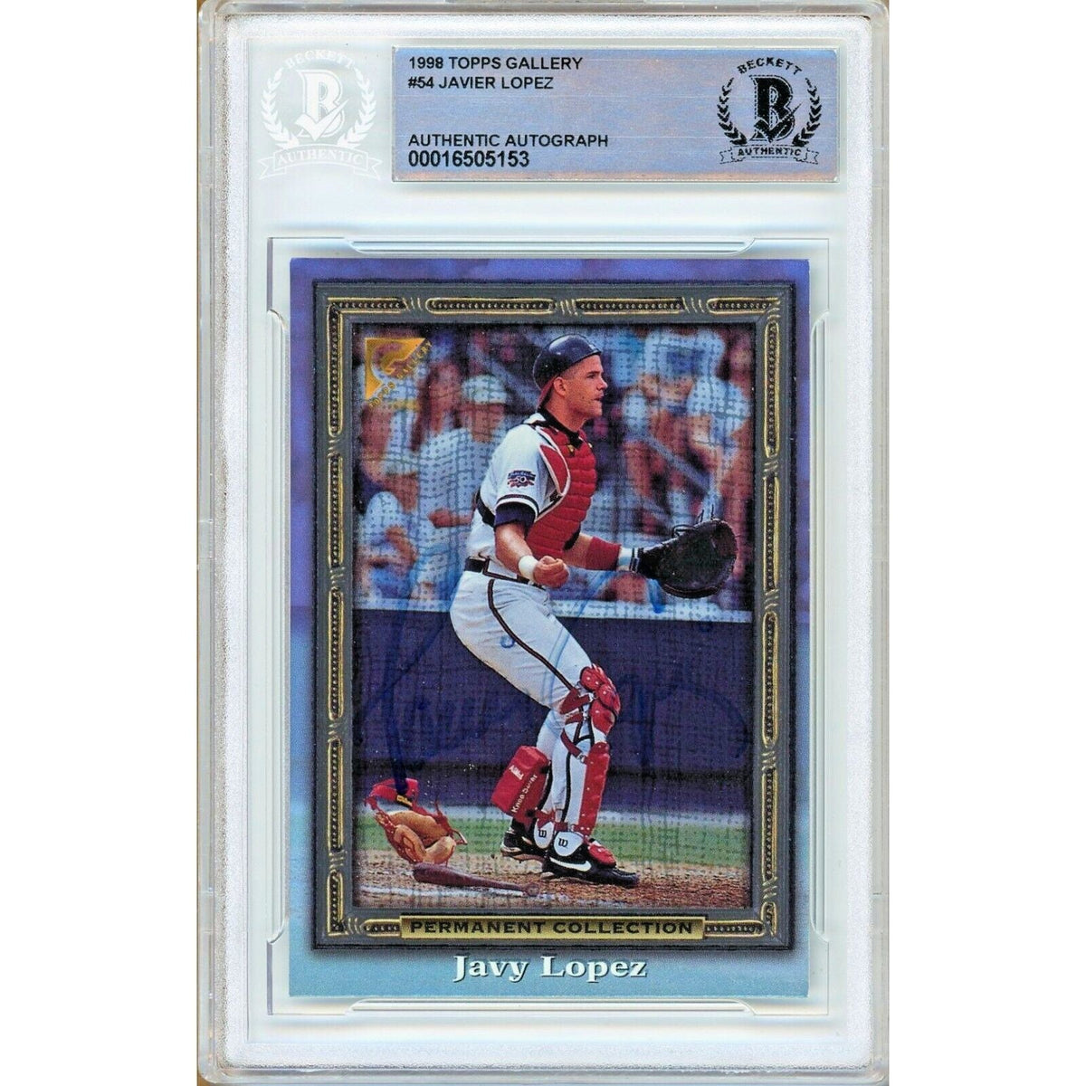 Javy Lopez Topps Gallery Autographed Trading Card Beckett BAS