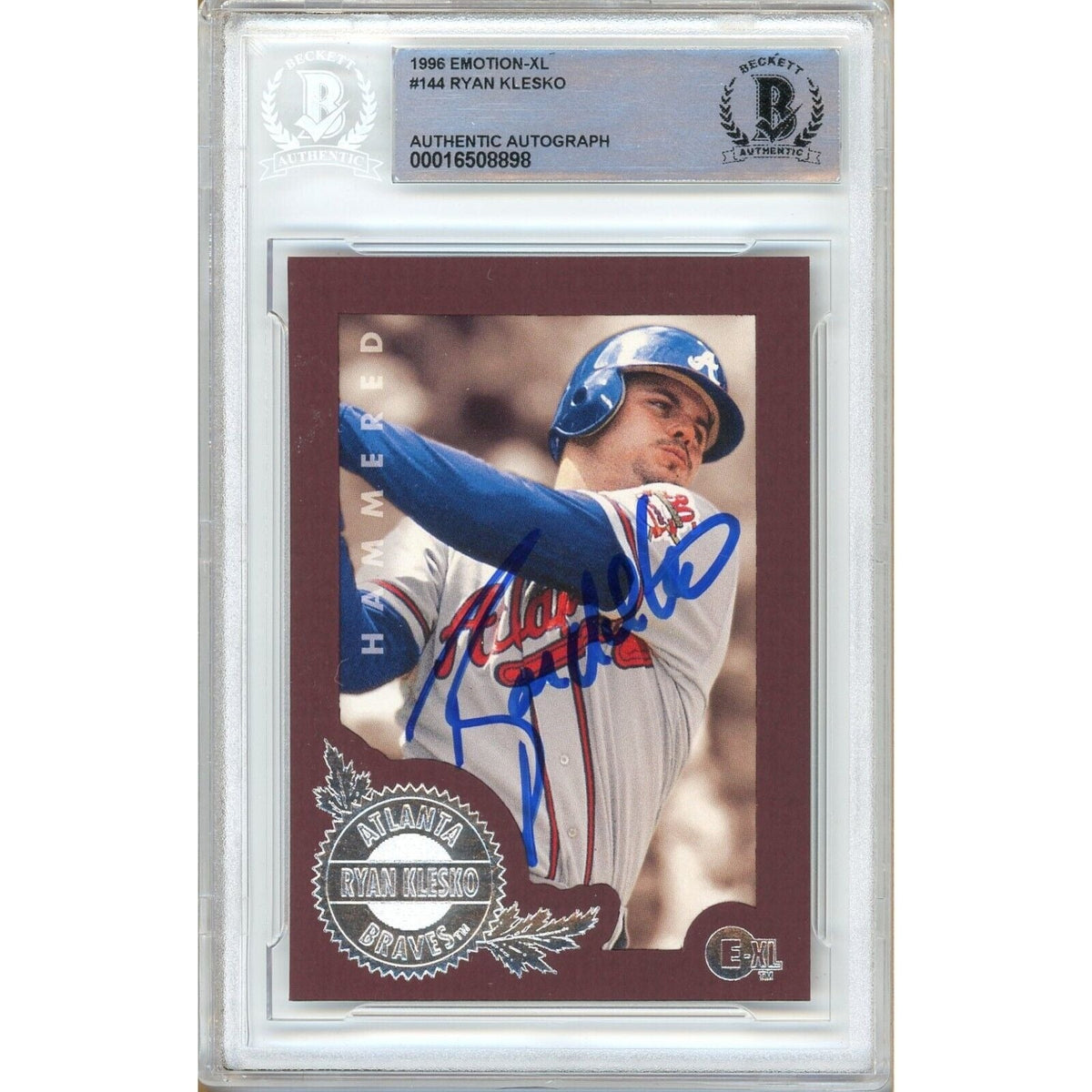 Ryan Klesko Atlanta Braves Signed Autographed Trading Card Beckett BAS