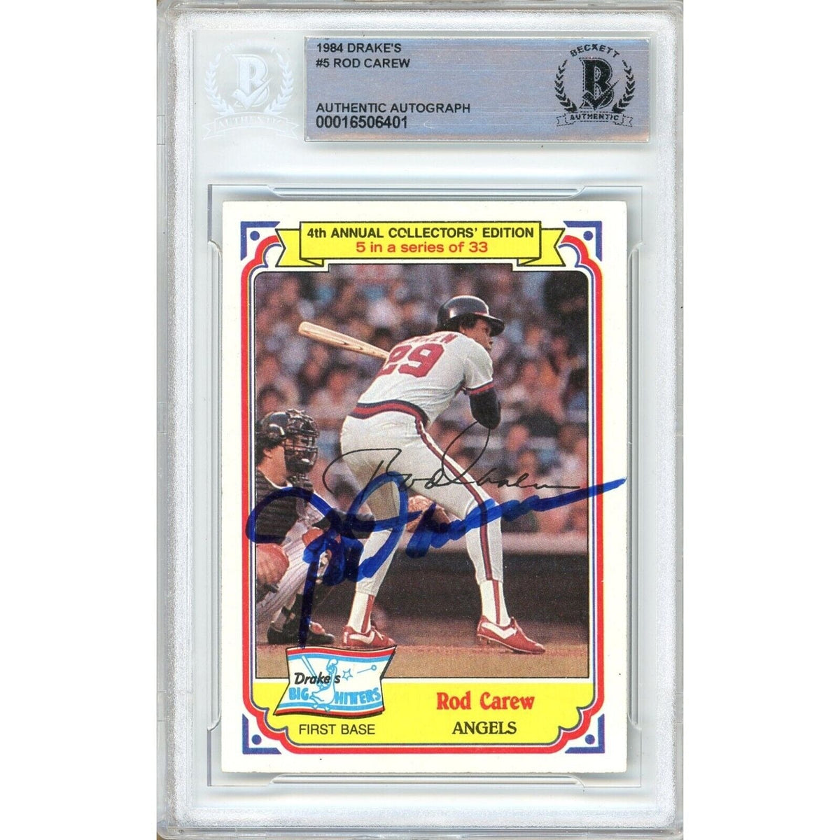 Rod Carew Autographed Trading Card Beckett BAS