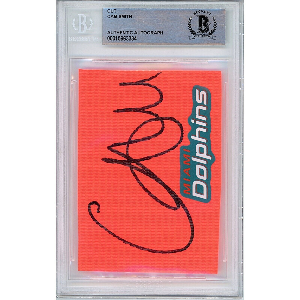 Cam Smith Miami Dolphins Autographed Signed Trading Card Beckett BAS