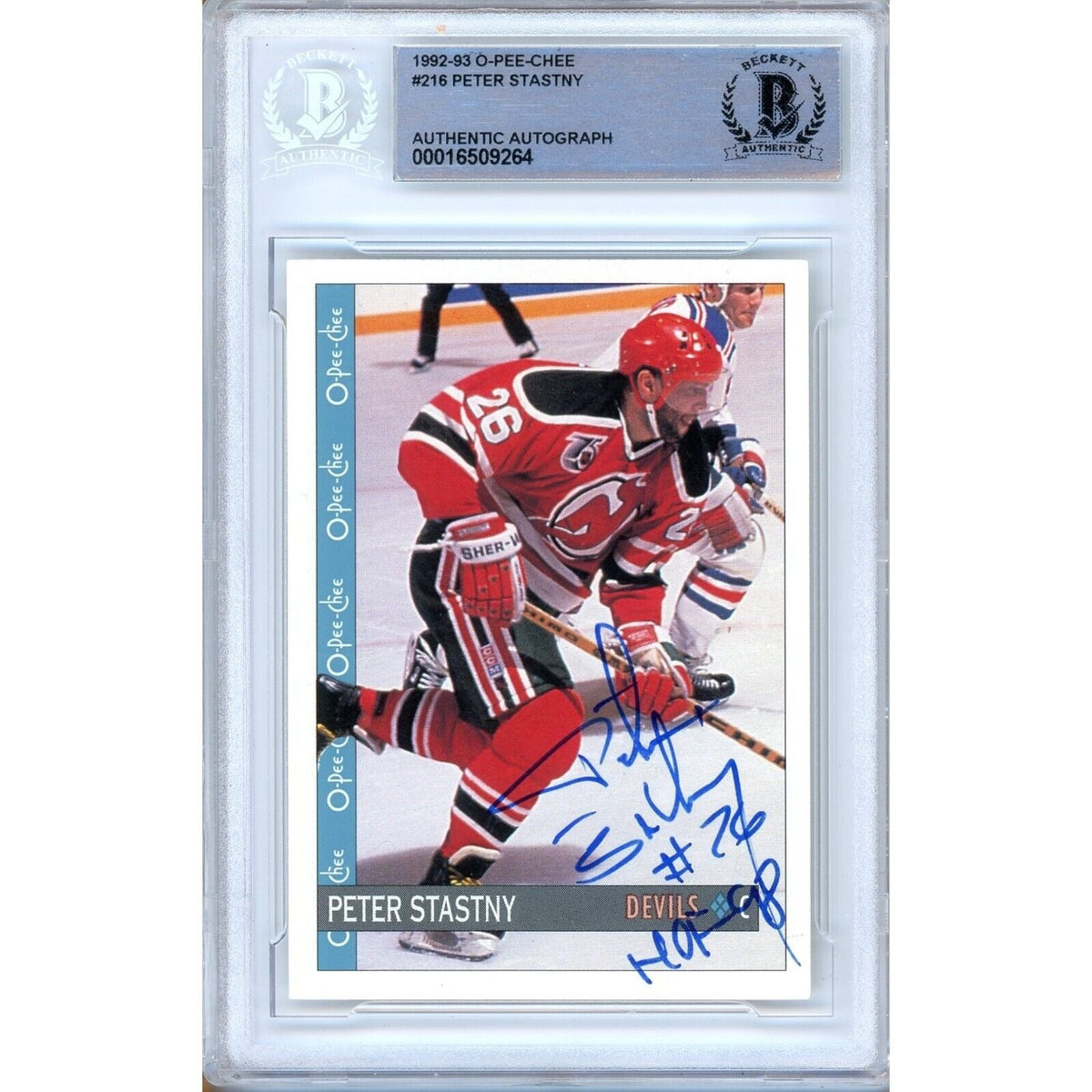 Peter Stastny New Jersey Devils Autographed Trading Card Beckett BAS