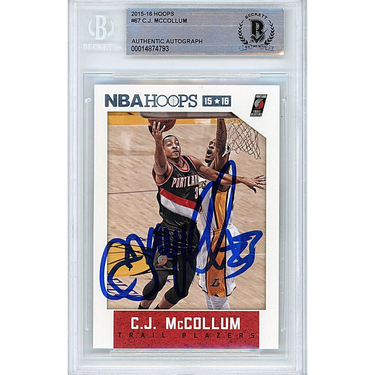 Cj Mccollum Portland Trail Blazers Autographed Trading Card Beckett BAS