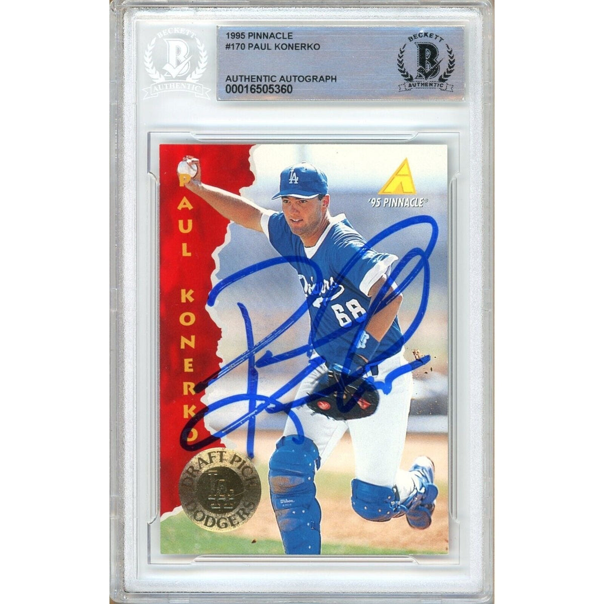 Paul Konerko Los Angeles Dodgers Autographed Trading Card Beckett BAS
