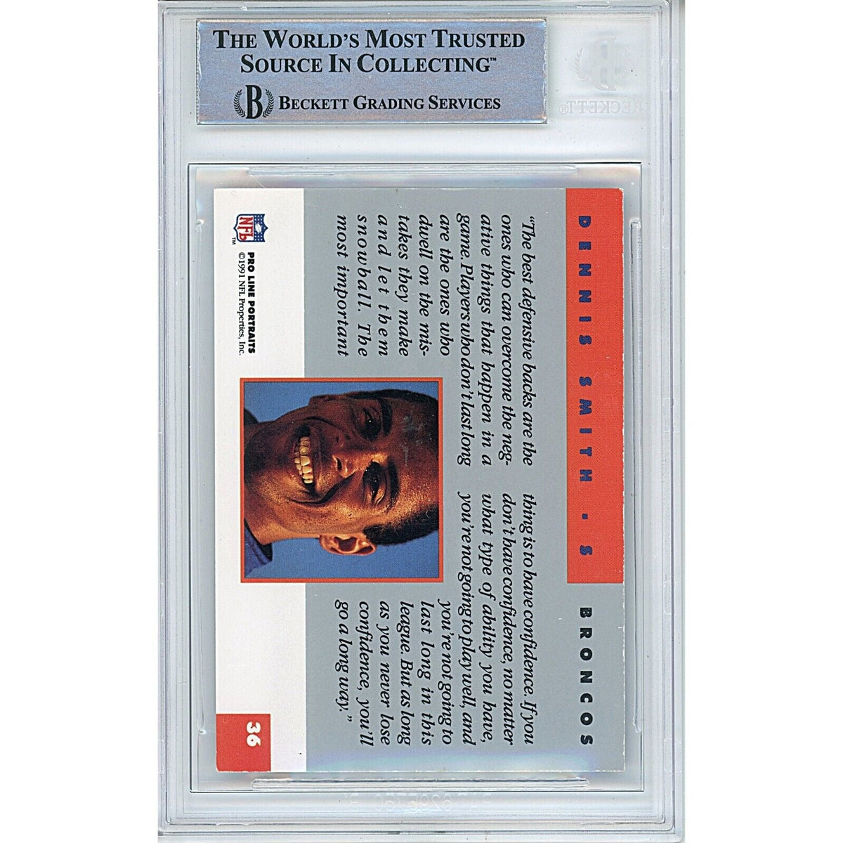 Dennis Smith Pro Line Portraits Autograph Trading Card Beckett BAS