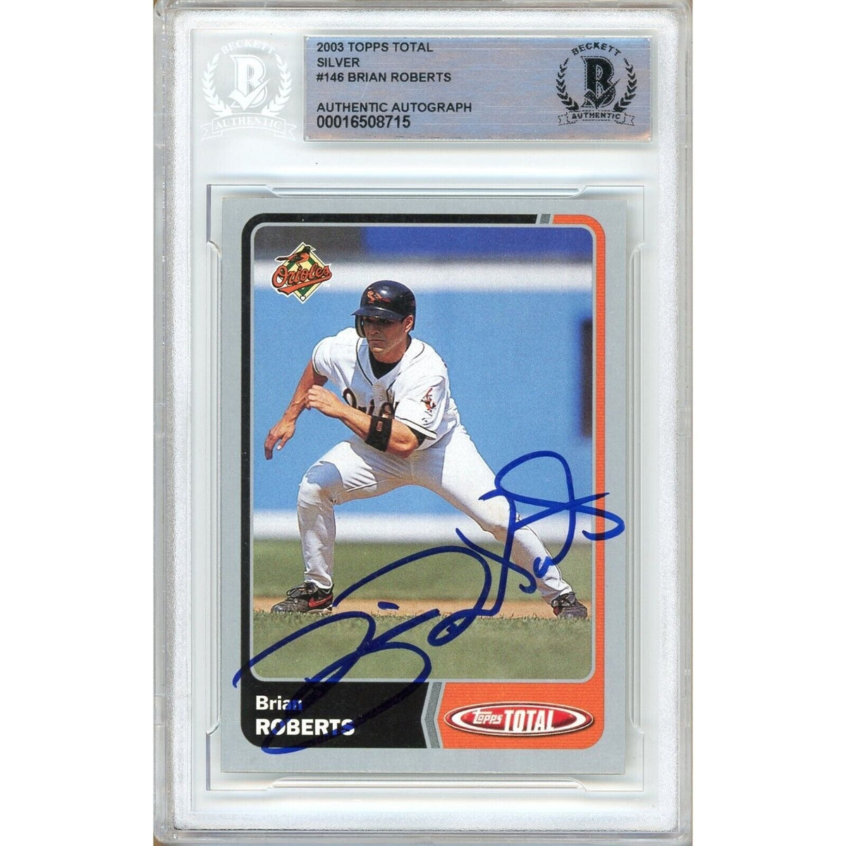 Brian Roberts Topps Total Autographed Trading Card Beckett BAS