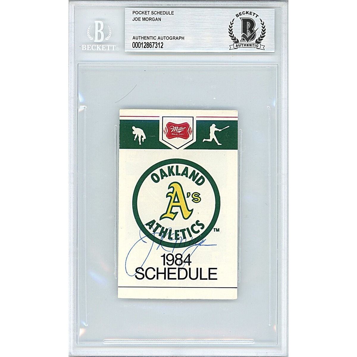 Joe Morgan Oakland Athletics Autographed Trading Card Beckett BAS