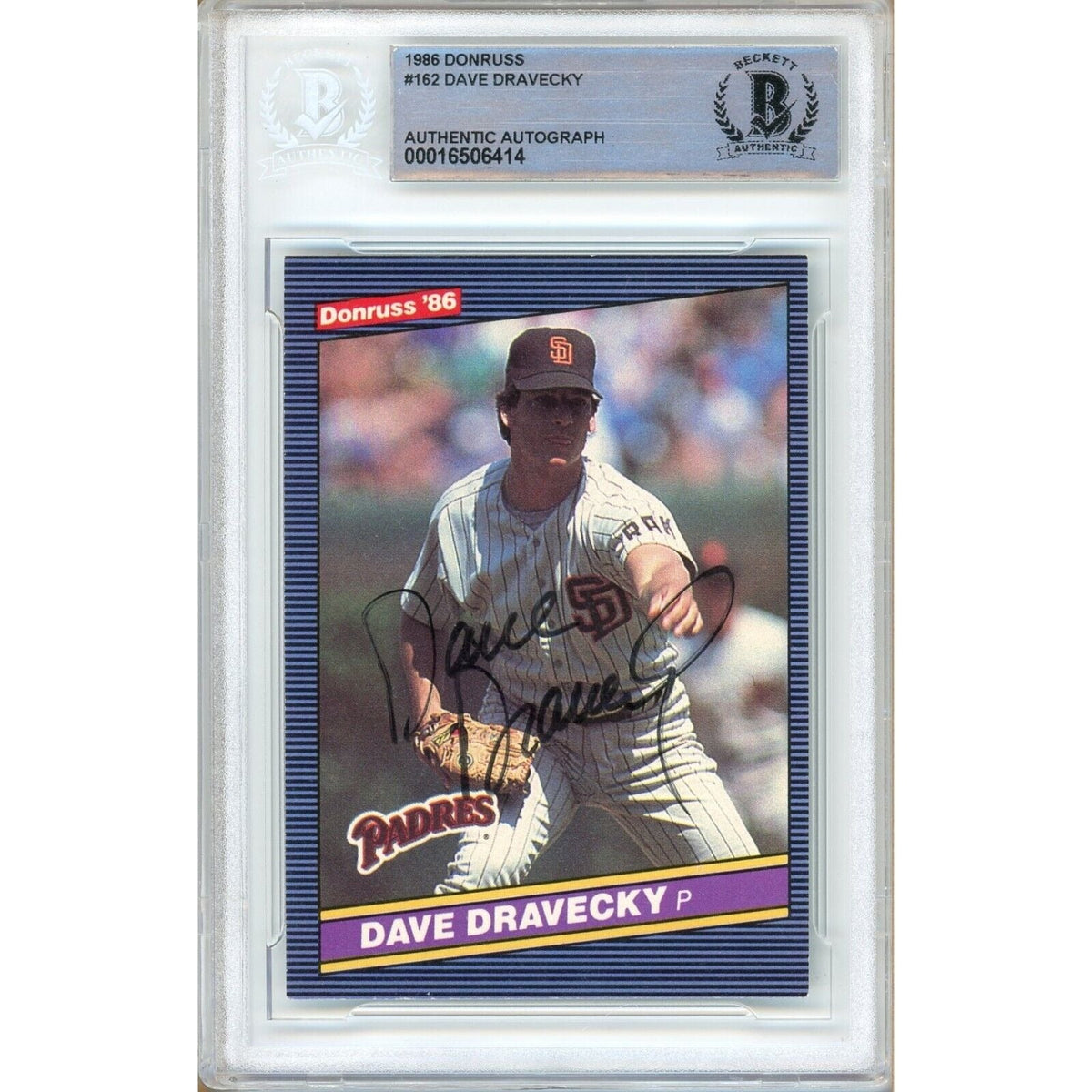 Dave Dravecky San Diego Padres Autographed Trading Card Beckett BAS