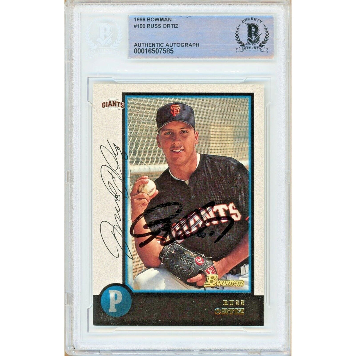 Russ Ortiz San Francisco Giants Autographed Trading Card Beckett BAS