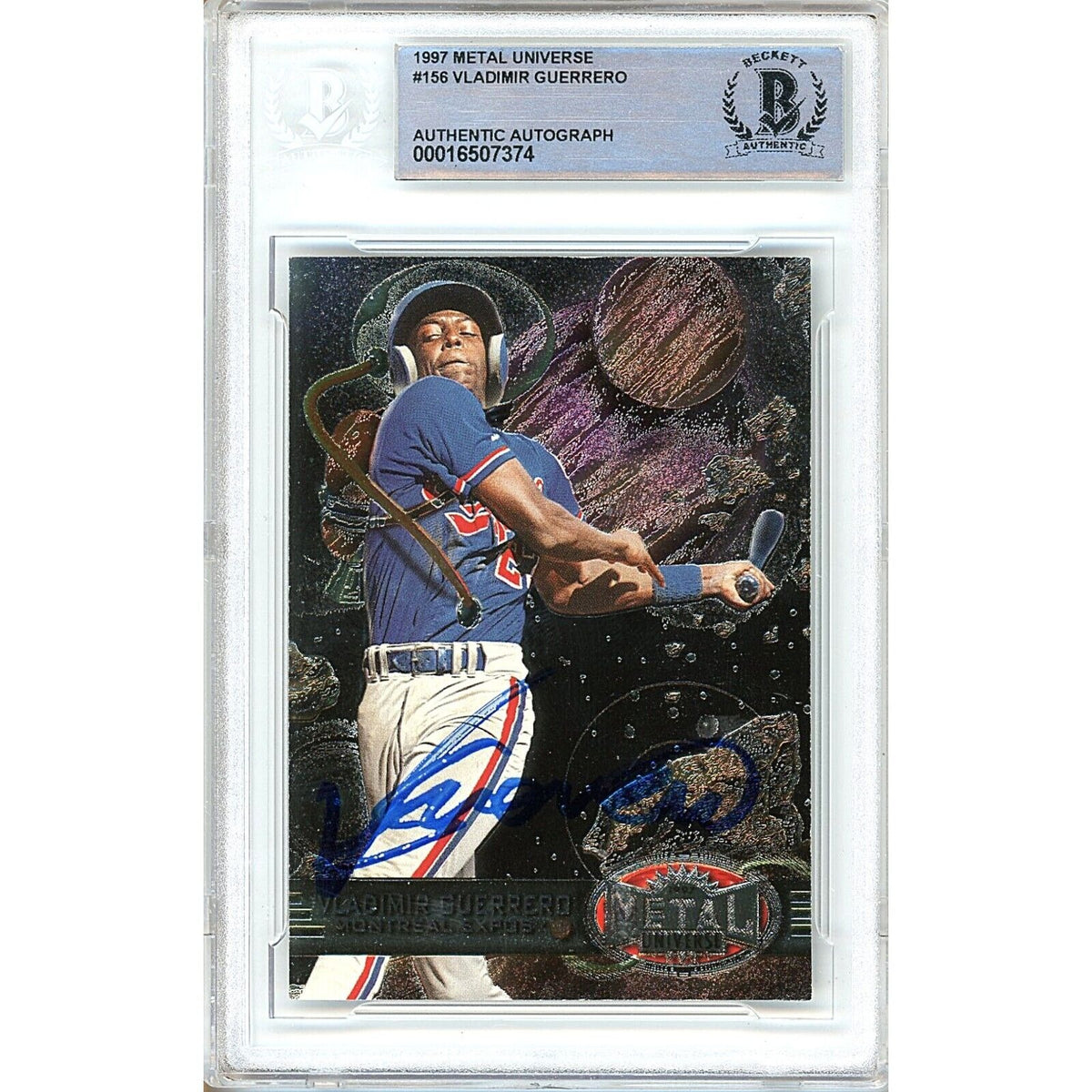 Vladimir Guerrero Montreal Expos Signed Autographed Trading Card Beckett BAS