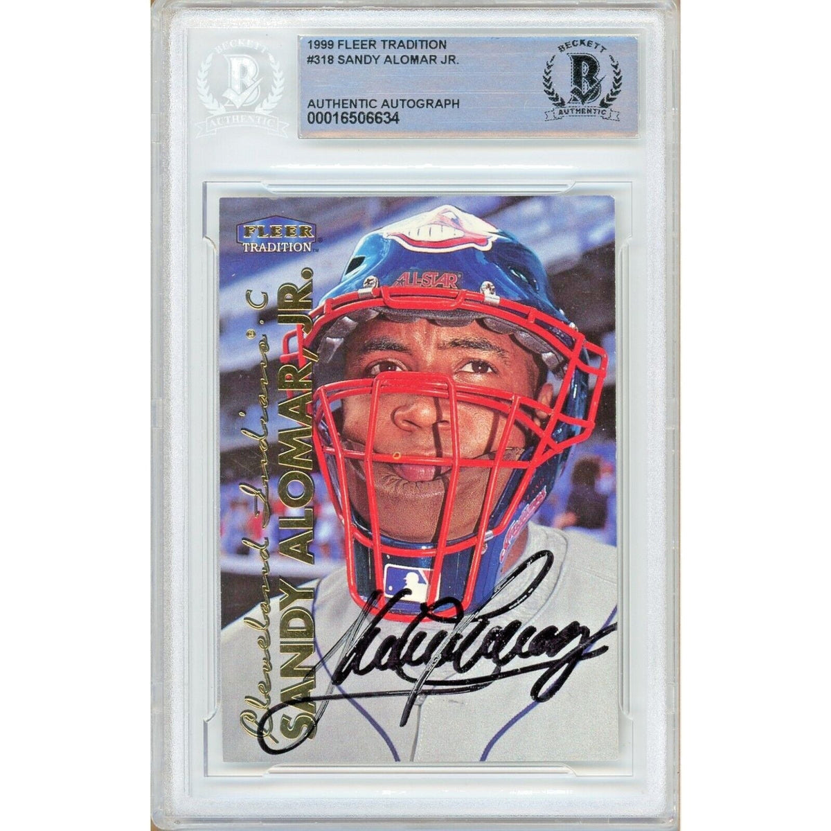 Sandy Alomar Jr Cleveland Indians Autographed Trading Card Beckett BAS
