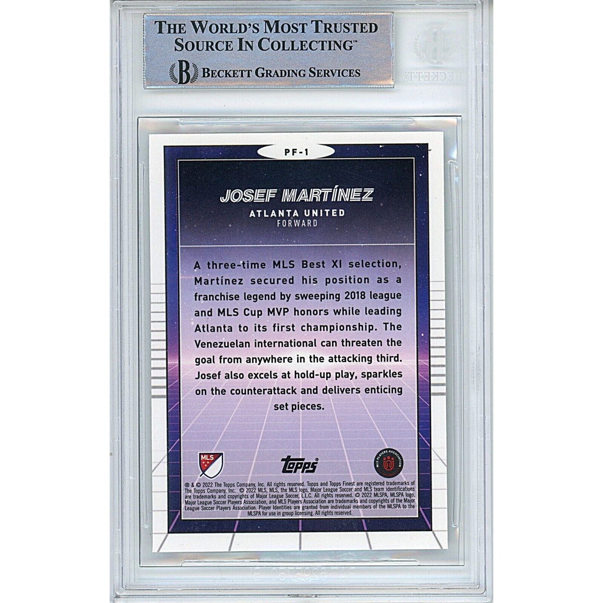 Josef Martinez Topps Finest Signed Trading Card Beckett BGS
