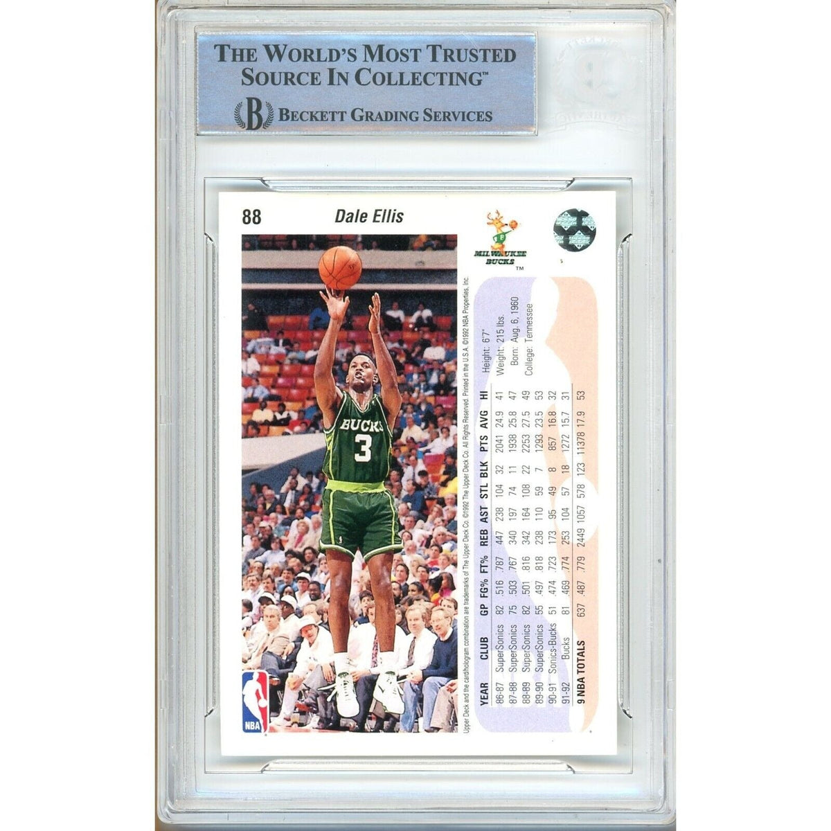 Dale Ellis Upper Deck Signed Trading Card Beckett BAS