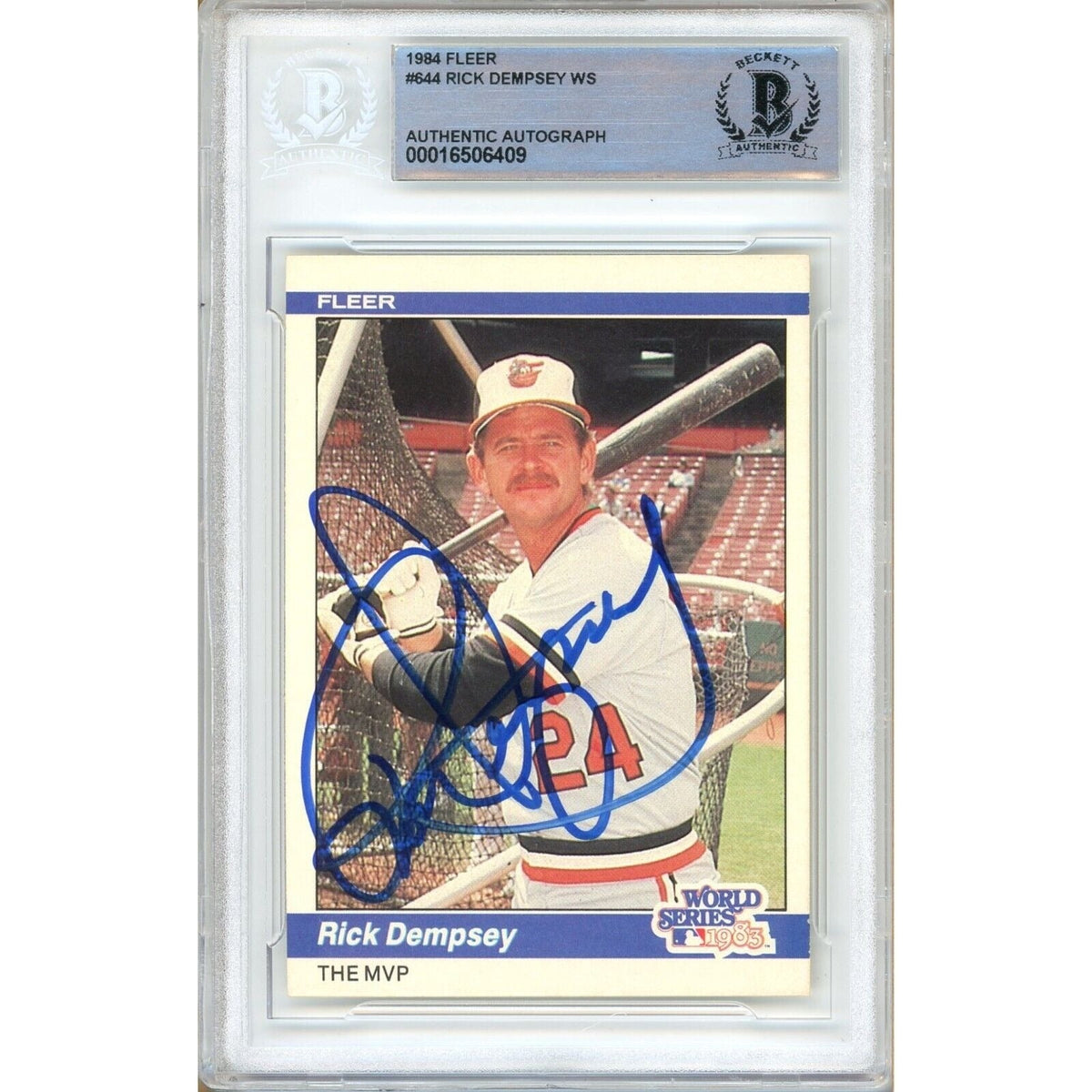 Rick Dempsey Baltimore Orioles Signed Autographed Trading Card Beckett BAS