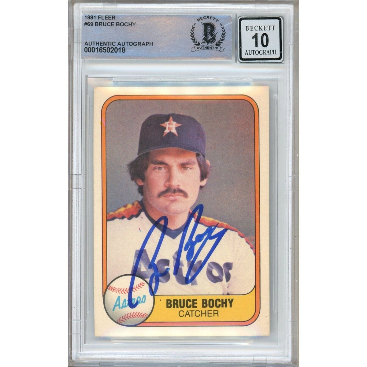 Bruce Bochy Houston Astros Autographed Trading Card Beckett BAS