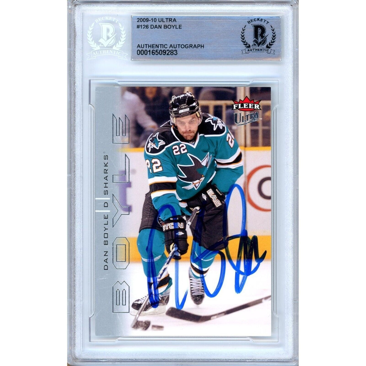 Dan Boyle Fleer Ultra Autographed Trading Card Beckett BAS