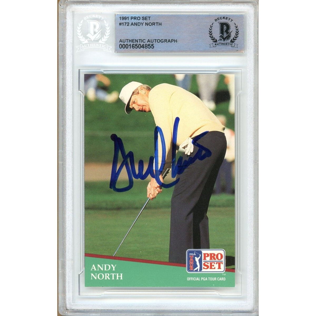 Andy North Pro Set Autographed Trading Card Beckett BAS