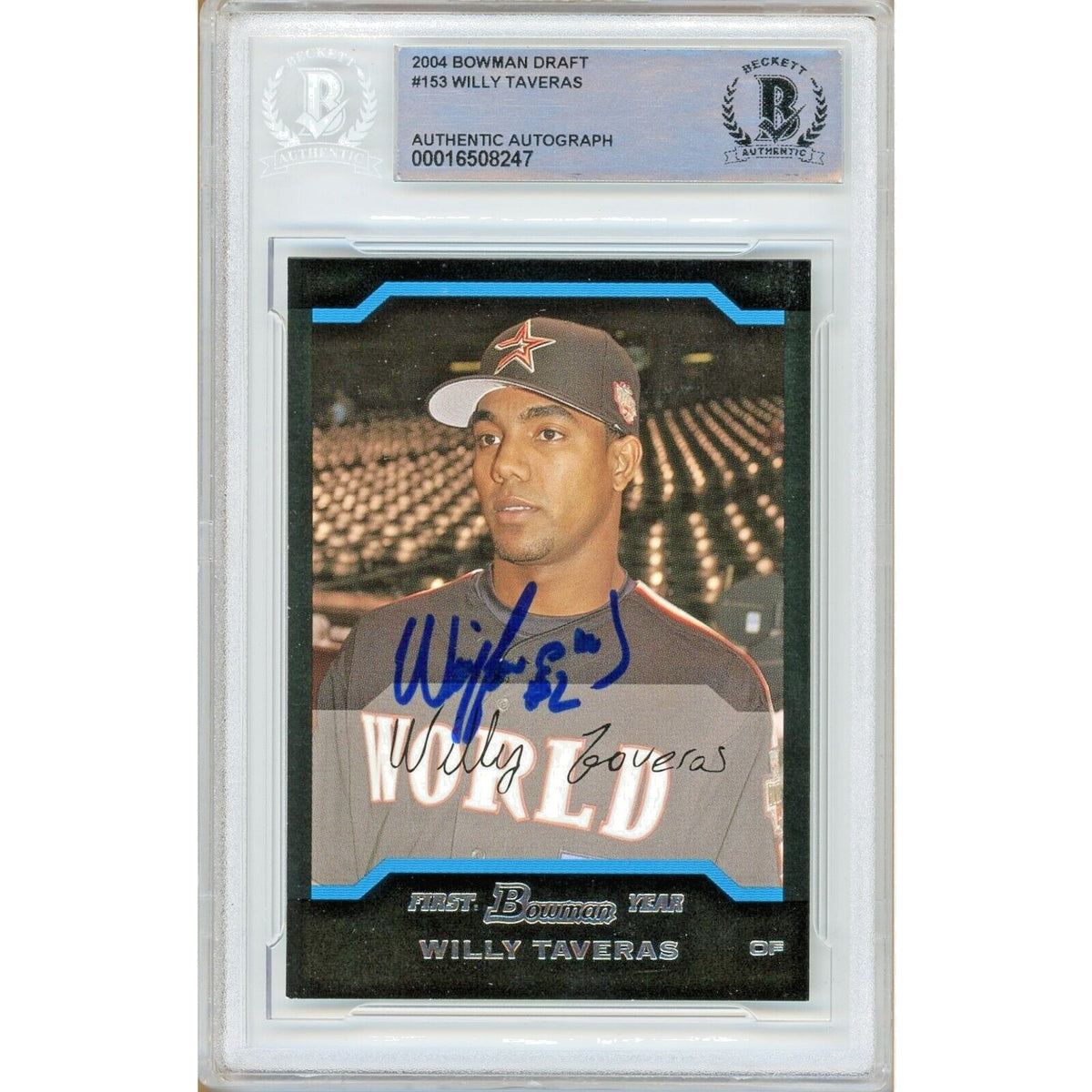 Willy Taveras Houston Astros Signed Autographed Trading Card Beckett BAS