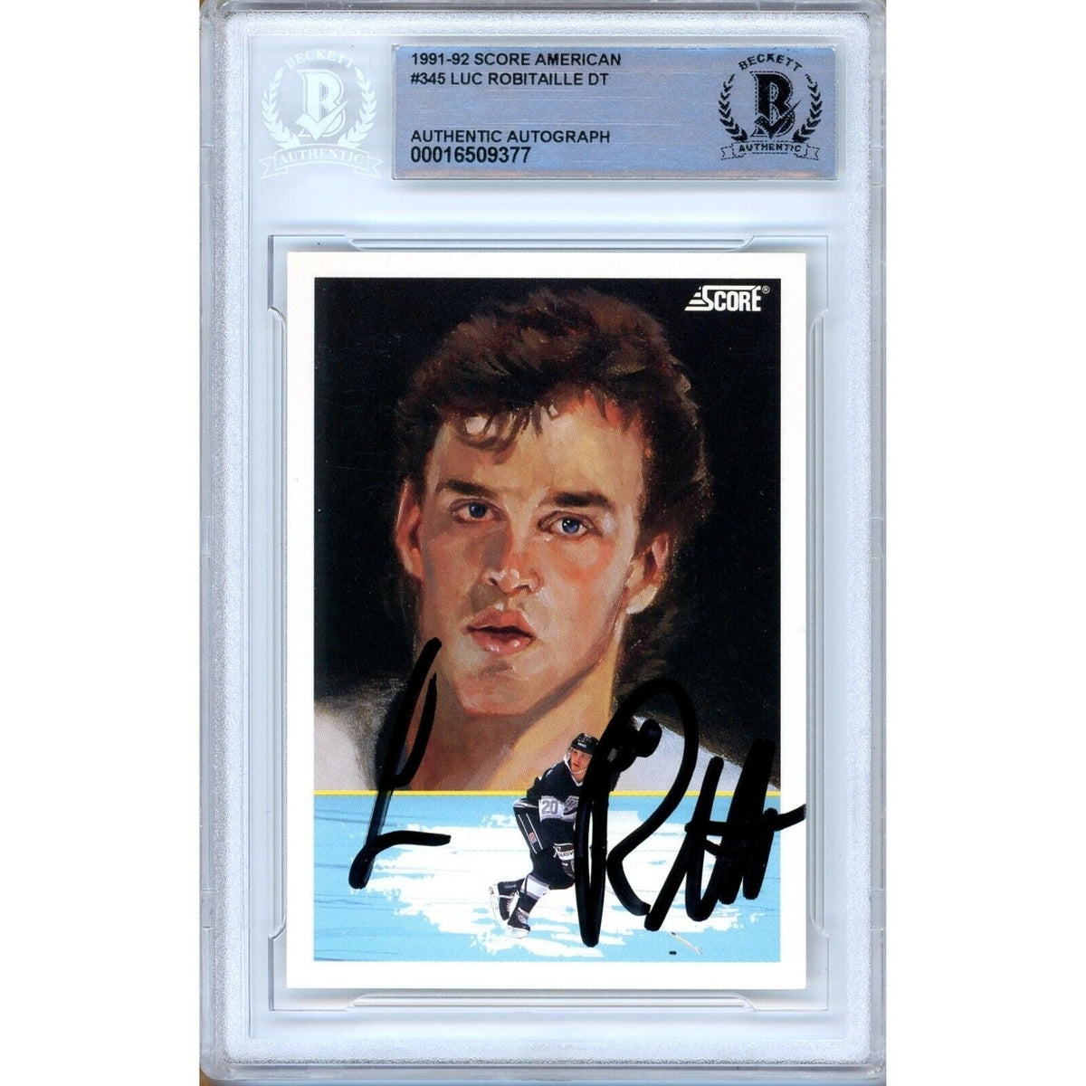 Luc Robitaille Score Dream Team Autographed Trading Card Beckett BAS