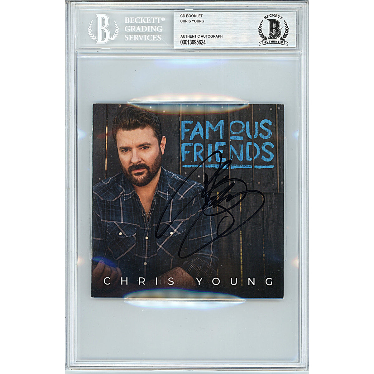 Chris Young Autographed Famous Friends Cd Beckett BAS