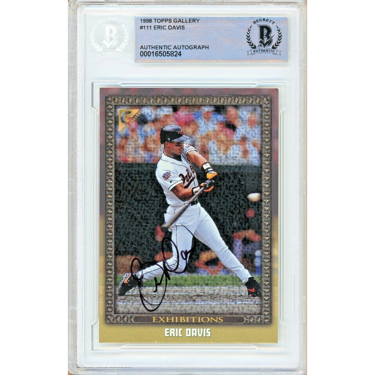 Eric Davis Topps Gallery Autographed Trading Card Beckett BAS