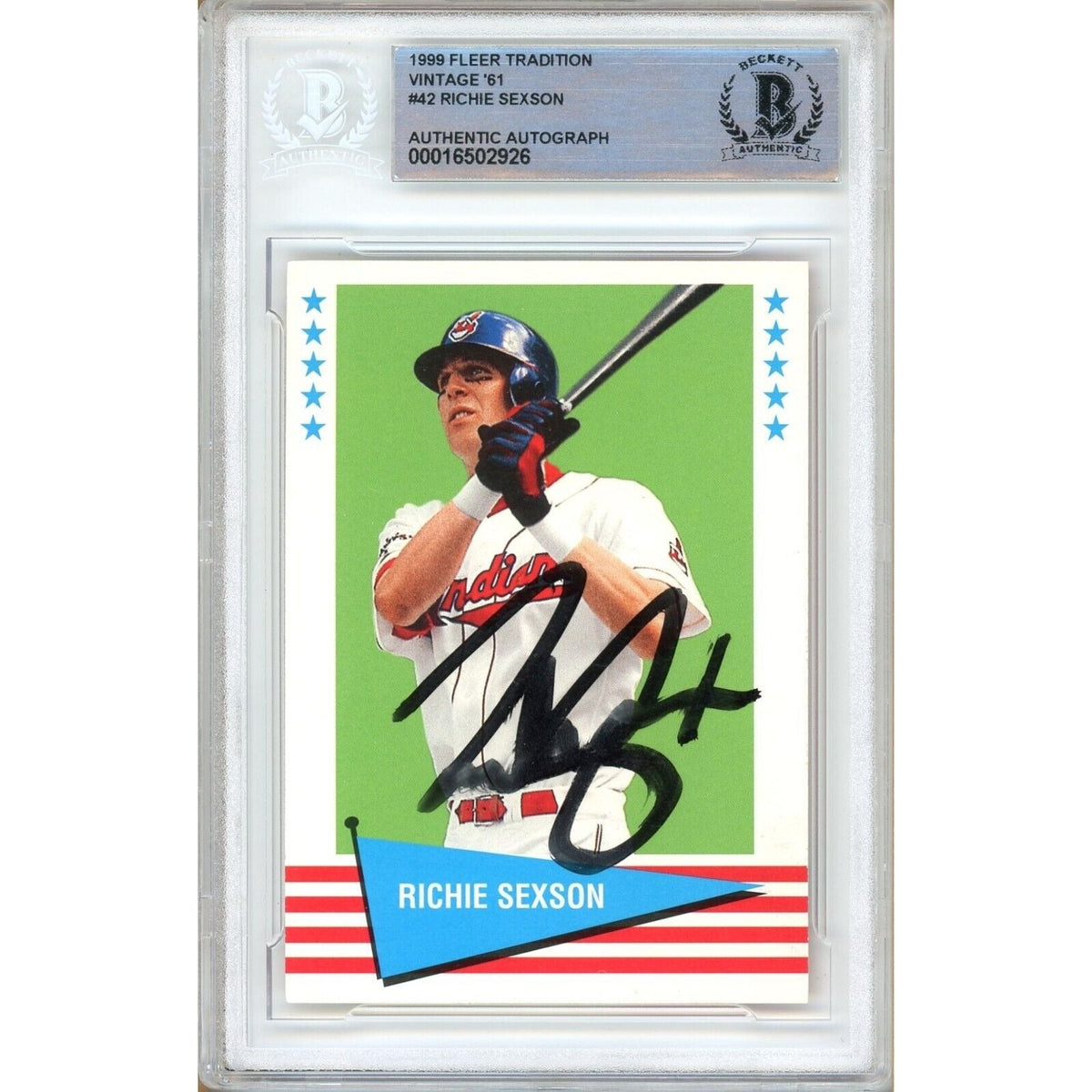 Richie Sexson Cleveland Indians Signed Autographed Trading Card Beckett BAS