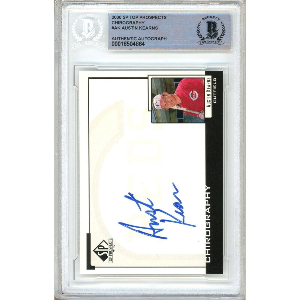 Austin Kearns Top Prospects Chirography Signed Trading Card Beckett BAS