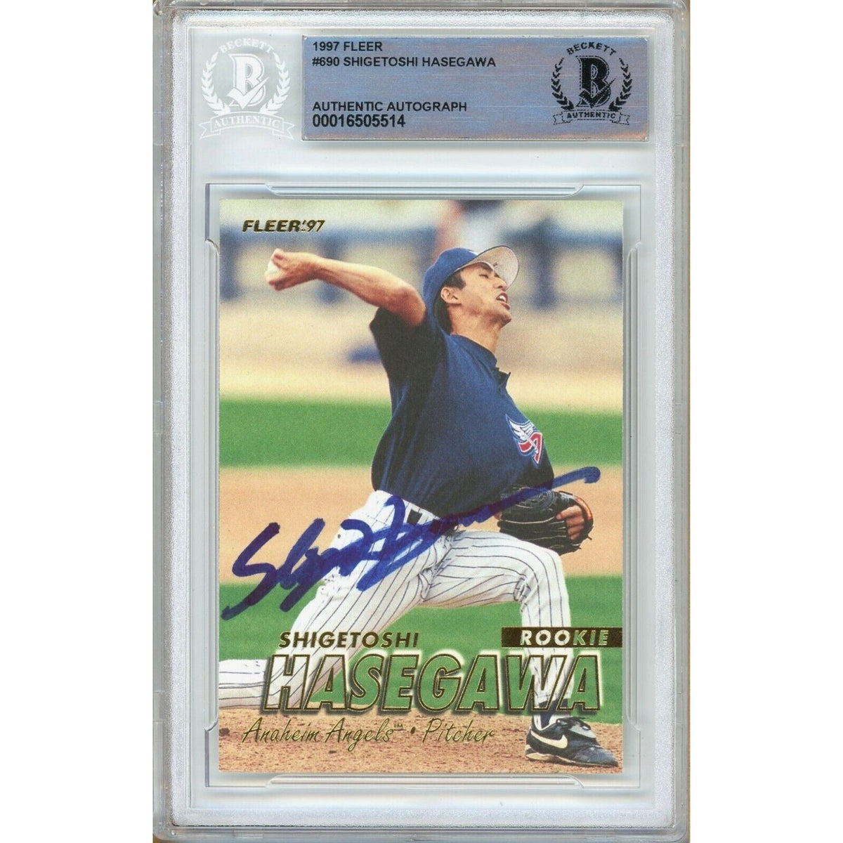 Shigetoshi Hasegawa Autographed Trading Card Beckett BAS