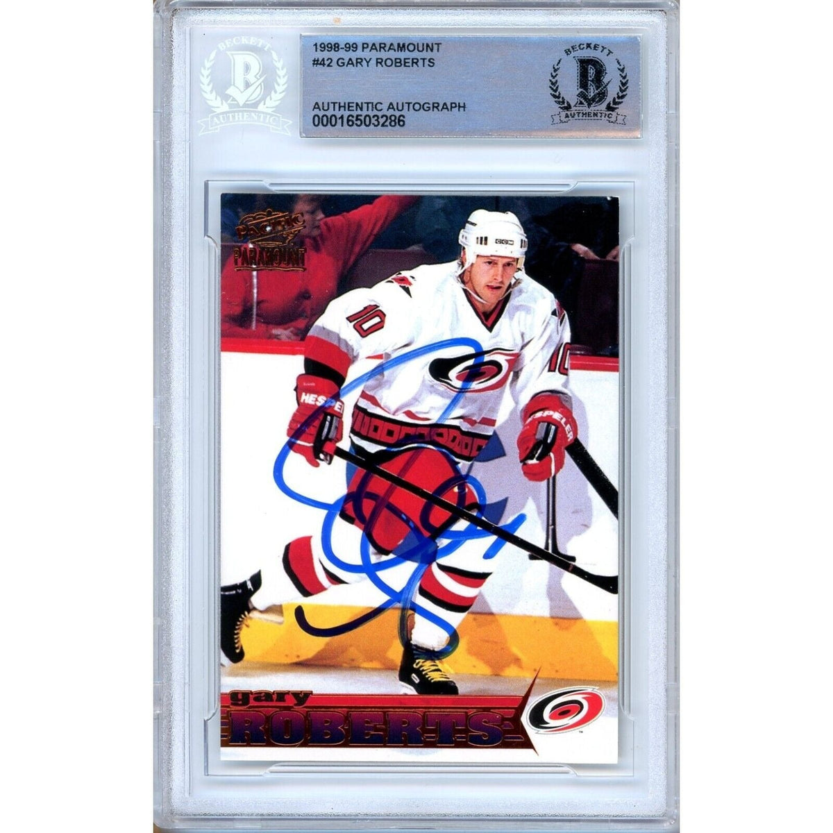 Gary Roberts Pacific Paramount Autographed Trading Card Beckett BAS