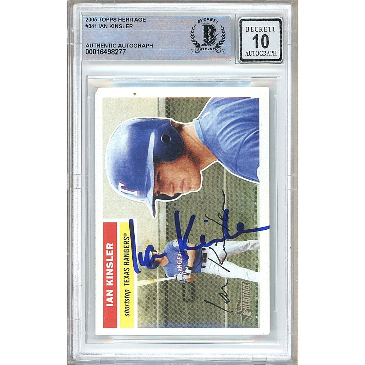 Ian Kinsler Topps Heritage Signed Trading Card Beckett BGS