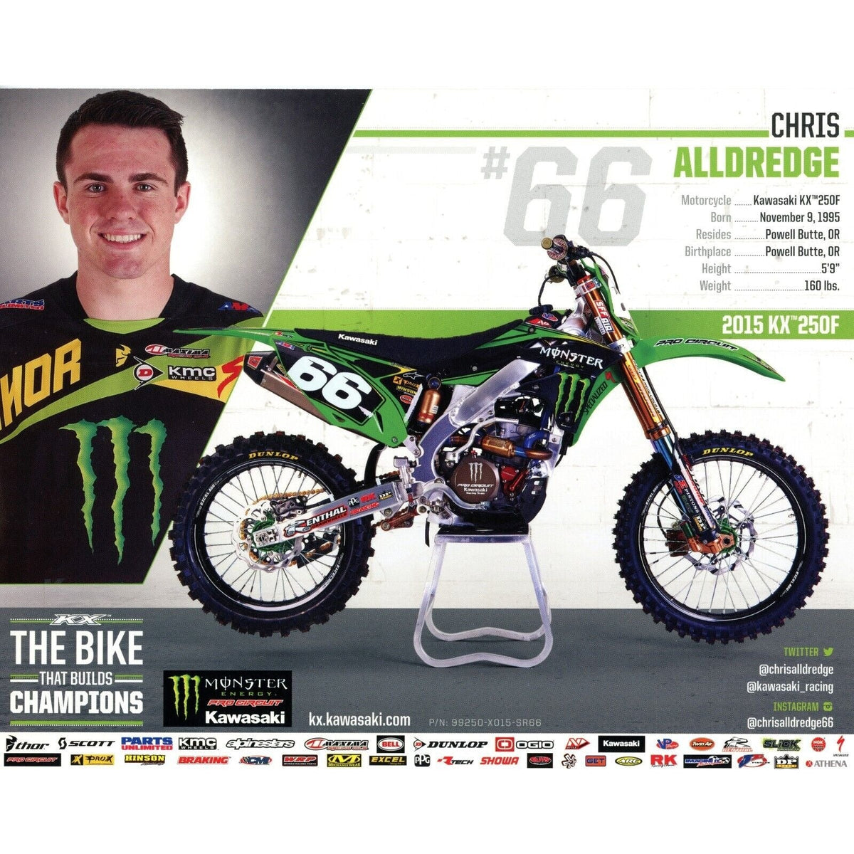 Chris Alldredge Motocross Autographed Signed Photo Beckett BAS