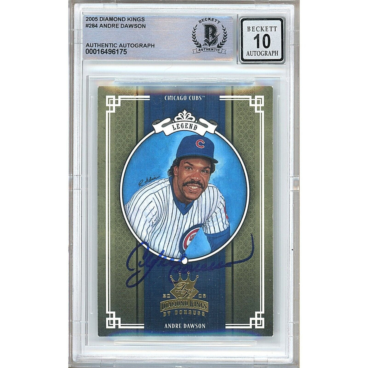 Andre Dawson Donruss Diamond Kings Autographed Trading Card Beckett BGS