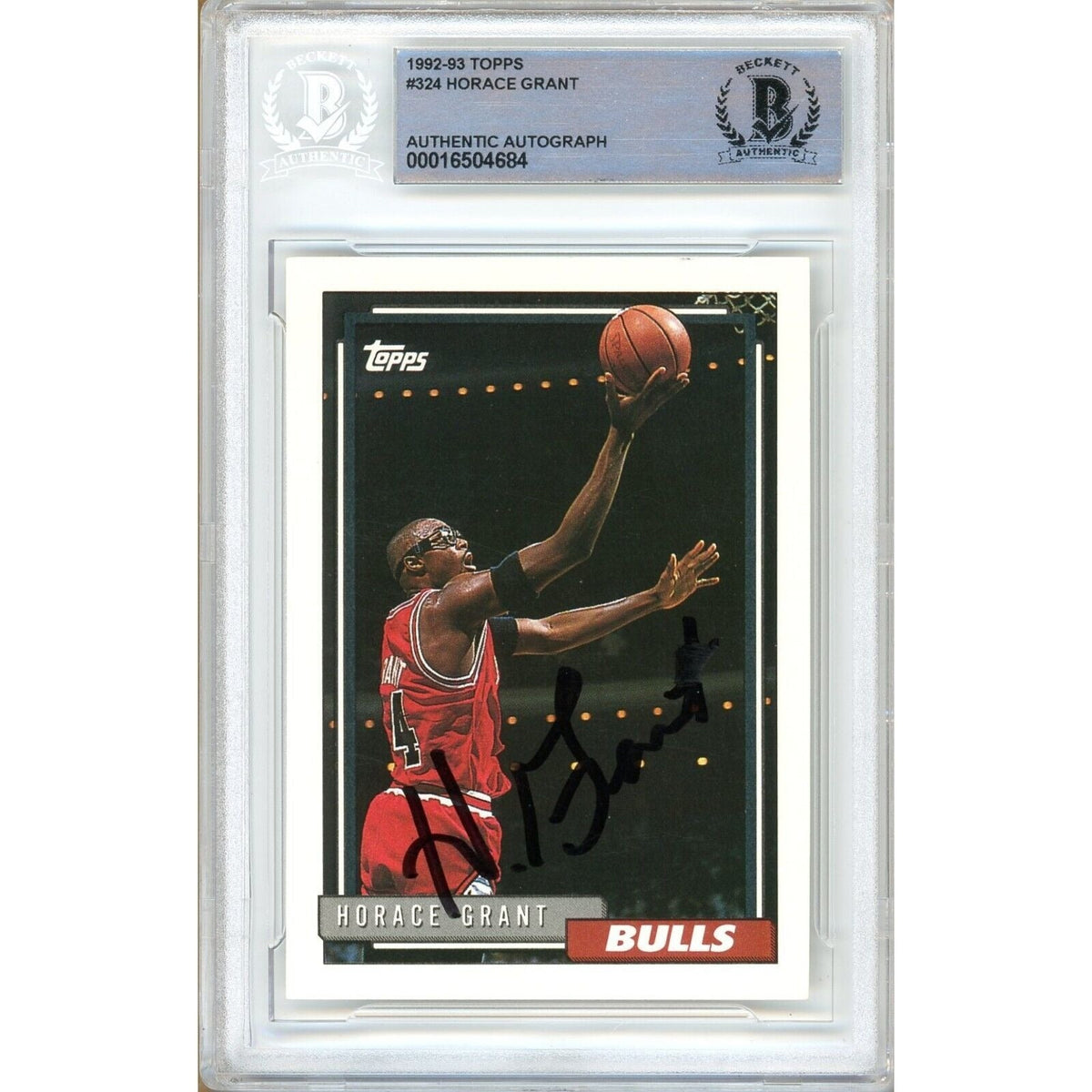 Horace Grant Chicago Bulls Autographed Trading Card Beckett BAS