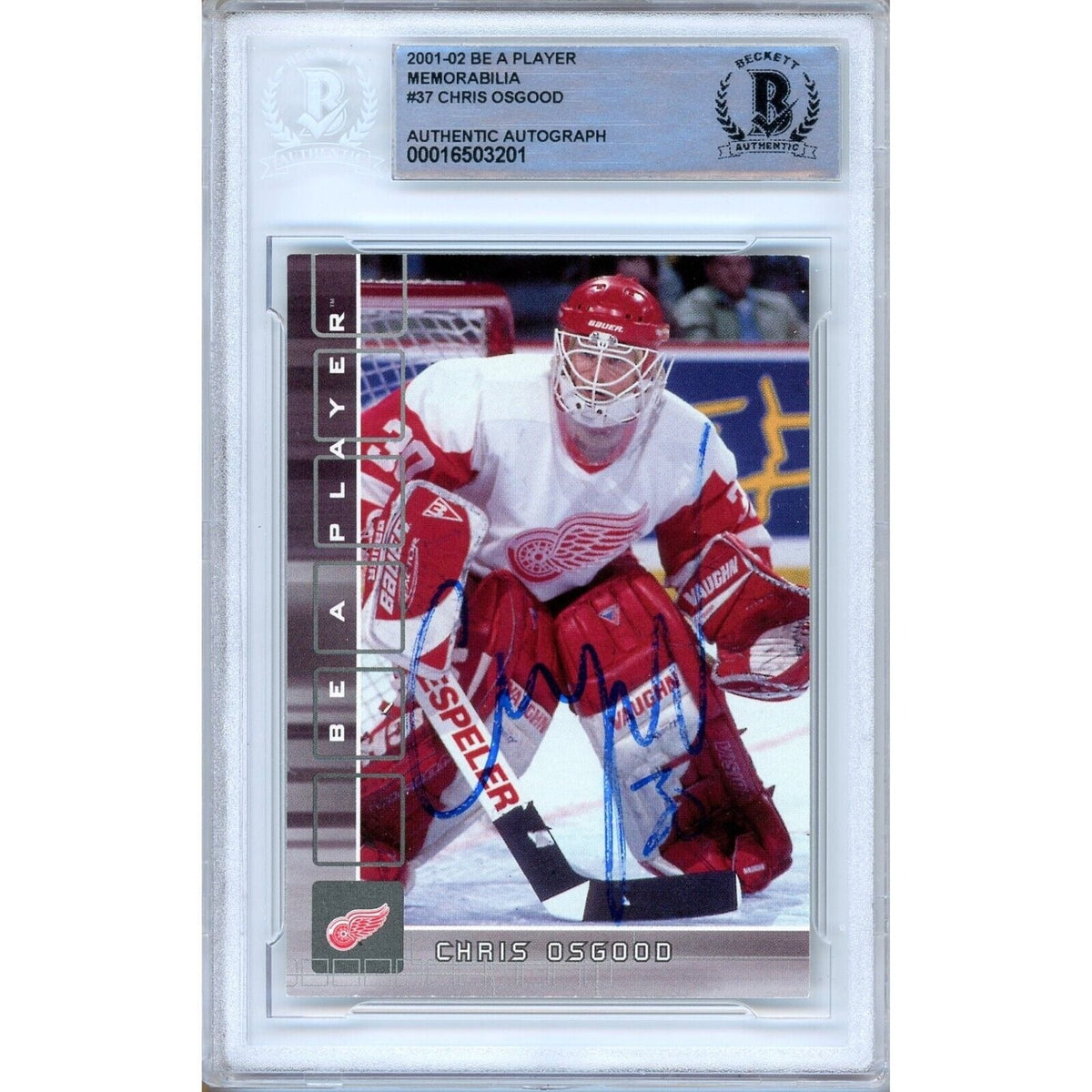 Chris Osgood Player Memorabilia Autographed Trading Card Beckett BAS